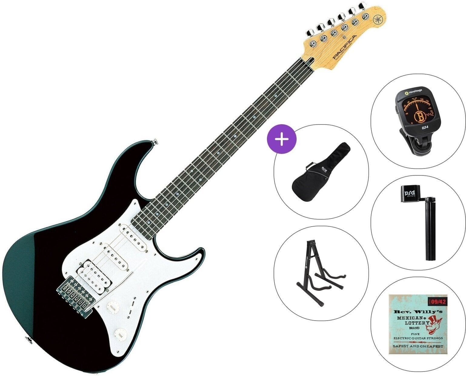 Guitarra elétrica Yamaha Pacifica 112J MKII Standard SET Black Guitarra elétrica