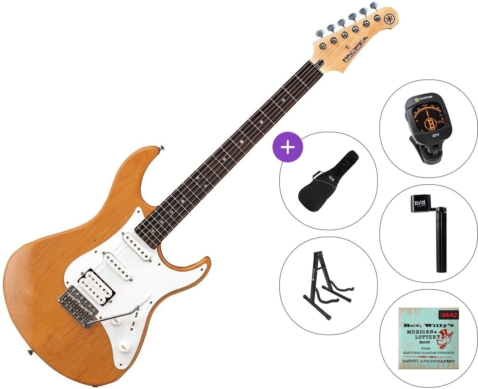 Električna gitara Yamaha Pacifica 112J MKII Standard SET Yellow Natural Satin Električna gitara