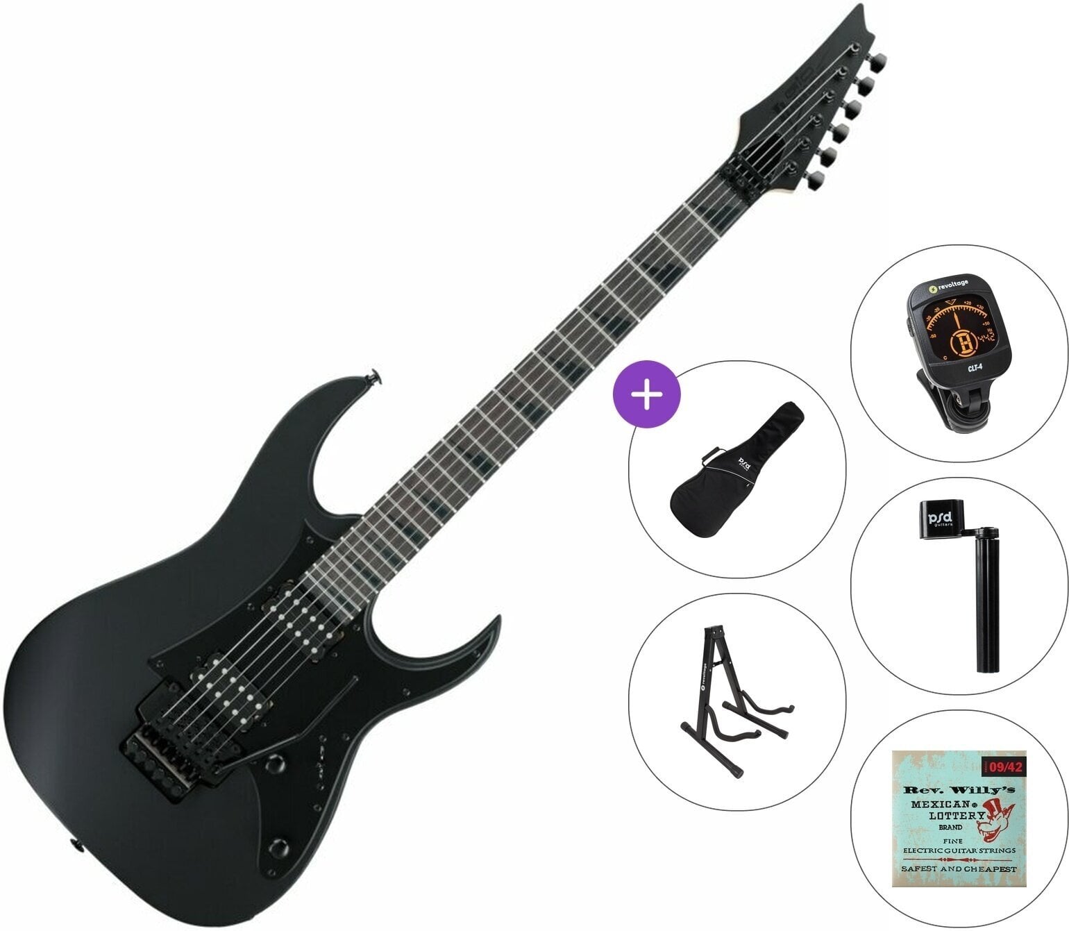 Chitară electrică Ibanez GRGR330EX-BKF Standard SET Black Flat Chitară electrică