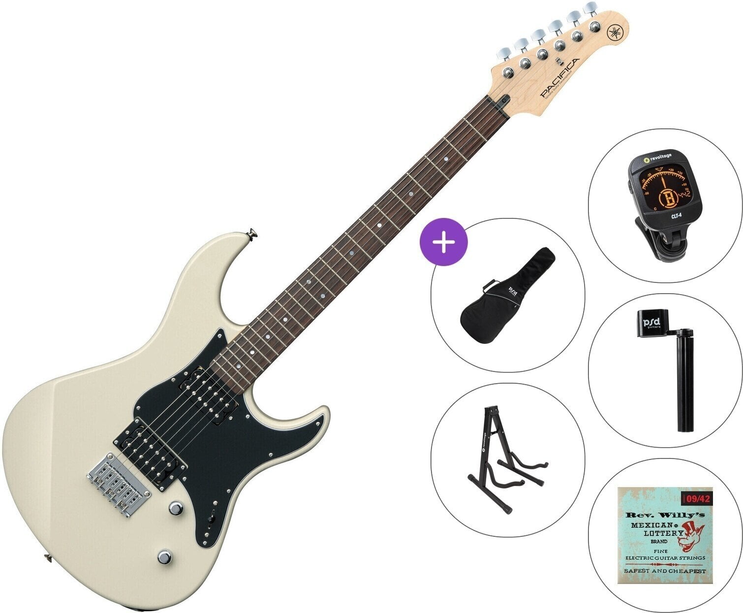 Elektromos gitár Yamaha Pacifica 120H Standard SET Vintage White Elektromos gitár