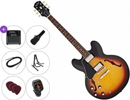 Semi-akoestische gitaar Epiphone ES-335 LH Premium SET Vintage Sunburst Semi-akoestische gitaar - 1