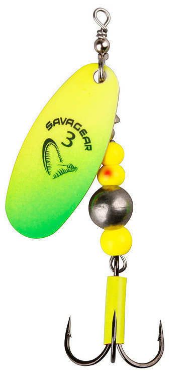 Třpytka Savage Gear Caviar Spinner Fluo Yellow/Chartreuse 9,5 g