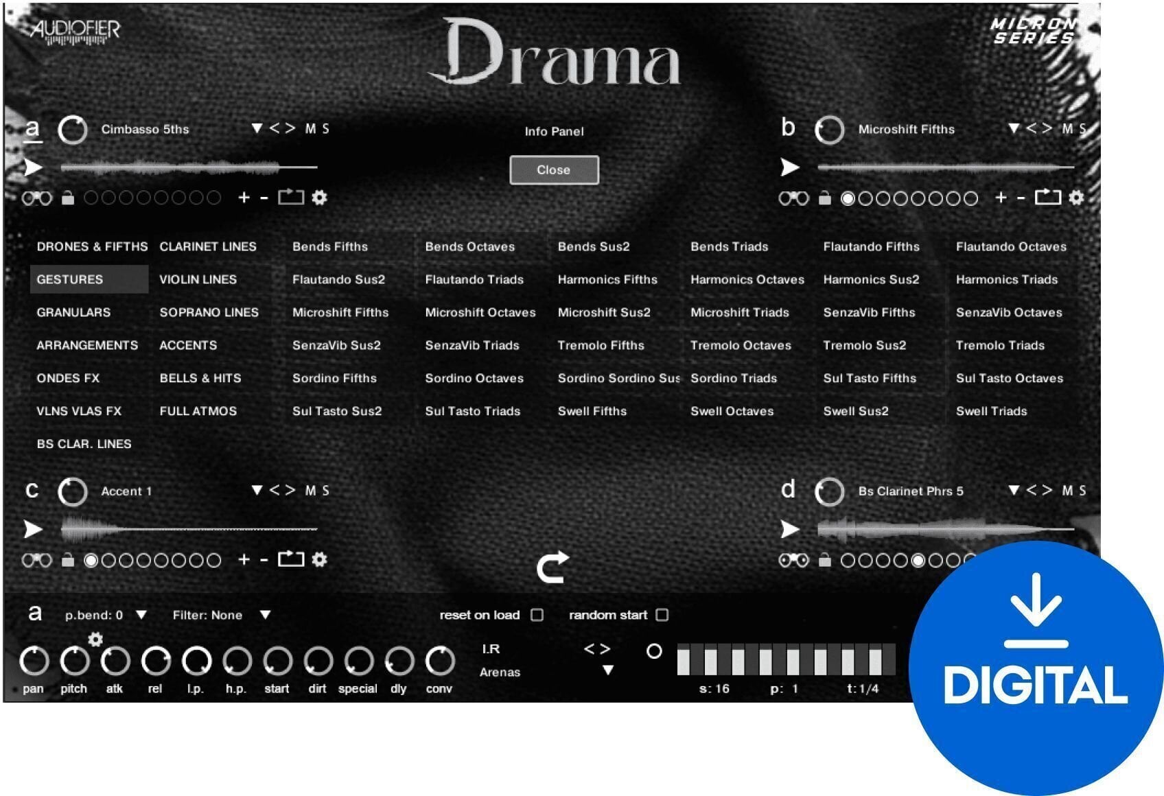 Audio biblioteka za sampler Audiofier Micron  DRAMA (Digitalni proizvod)