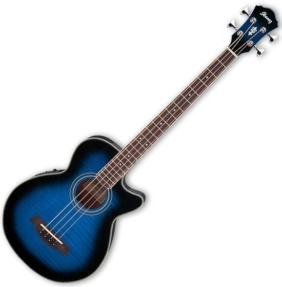 Acoustic Bassguitar Ibanez AEGB 20E Transparent Blue Sunburst