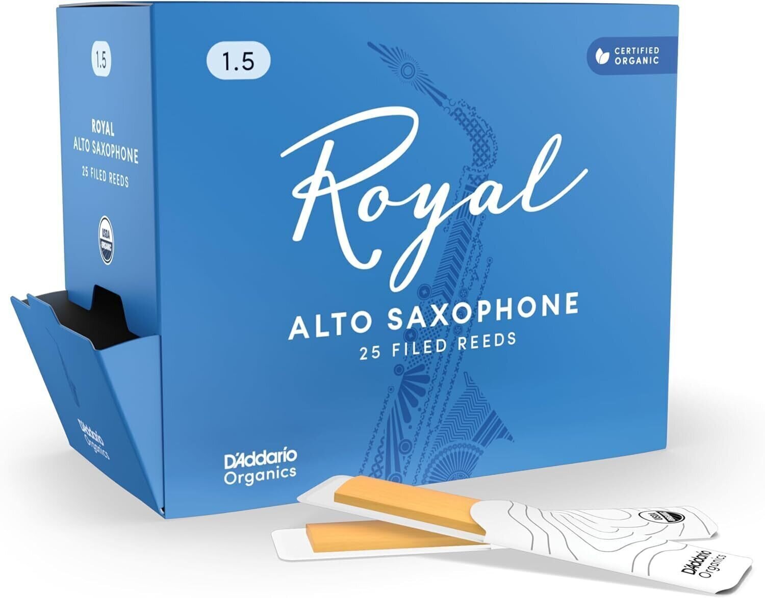 Καλάμι για Άλτο Σαξόφωνο Rico Royal Organic 1.5 25-Count Καλάμι για Άλτο Σαξόφωνο
