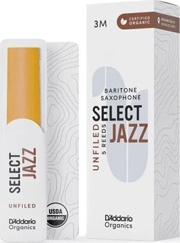 Barytone Saxophone Reed Rico Organic Select Jazz Unfiled 3 Medium 5-pack Barytone Saxophone Reed - 1