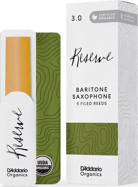 Barytone Saxophone Reed Rico Organic Reserve 3.0 5-Pack Barytone Saxophone Reed