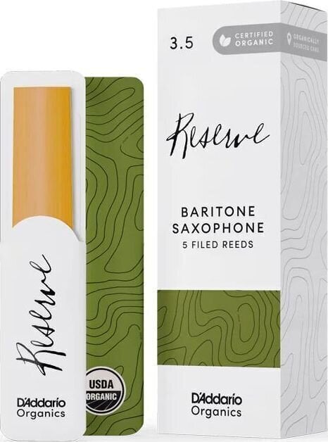 Barytone Saxophone Reed Rico Organic Reserve 3.5 5-Pack Barytone Saxophone Reed