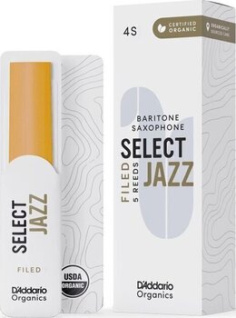 Barytone Saxophone Reed Rico Organic Select Jazz Filed 4 Soft 5-pack Barytone Saxophone Reed - 1