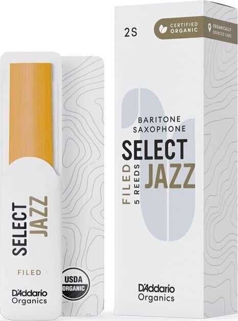 Barytone Saxophone Reed Rico Organic Select Jazz Filed 2 Soft 5-pack Barytone Saxophone Reed