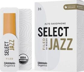 Alto Saxophone Reed Rico Organic Select Jazz Filed 3 Soft 10-pack Alto Saxophone Reed