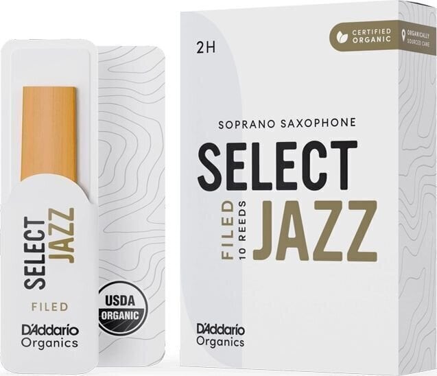 Jezičak za sopran saksofon Rico Organic Select Jazz Filed 2 Hard 10-pack Jezičak za sopran saksofon