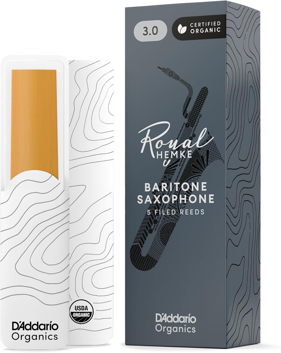 Barytone Saxophone Reed Rico Frederick L. Hemke 3.0 5 Pack Barytone Saxophone Reed