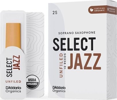 Soprano Saxophone Reed Rico Organic Select Jazz Unfiled 2 Soft 10-pack Soprano Saxophone Reed - 1