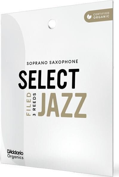 Soprano Saxophone Reed Rico Organic Select Jazz Filed 2 Medium 3-Pack Soprano Saxophone Reed