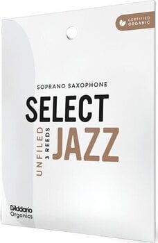 Soprano Saxophone Reed Rico Organic Select Jazz Unfiled 2 Medium 3-Pack Soprano Saxophone Reed - 1