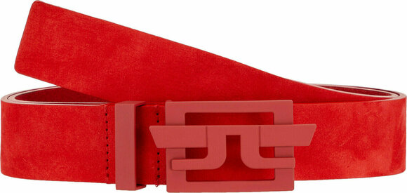 Belt J.Lindeberg Wing Brushed Leather Golf Belt Deep Red 95 - 1