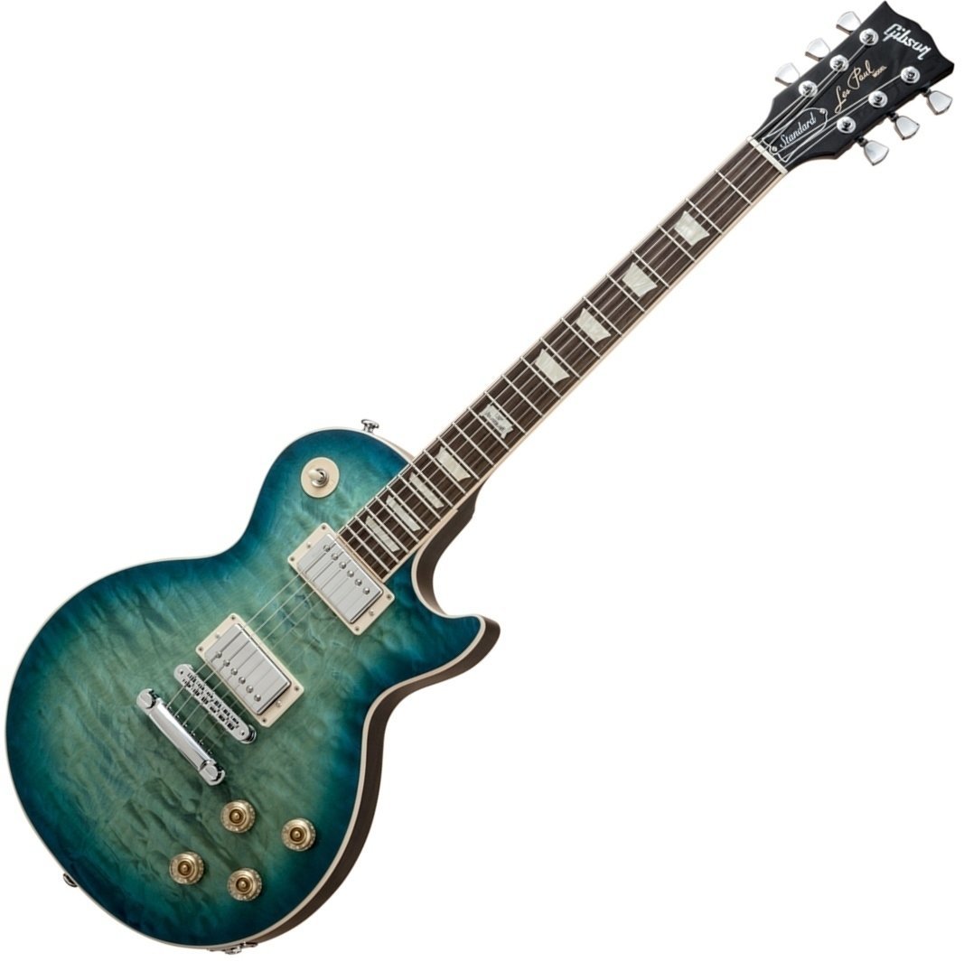 Elektriska gitarrer Gibson Les Paul Standard Premium Quilt 2014 Ocean Water Perimeter