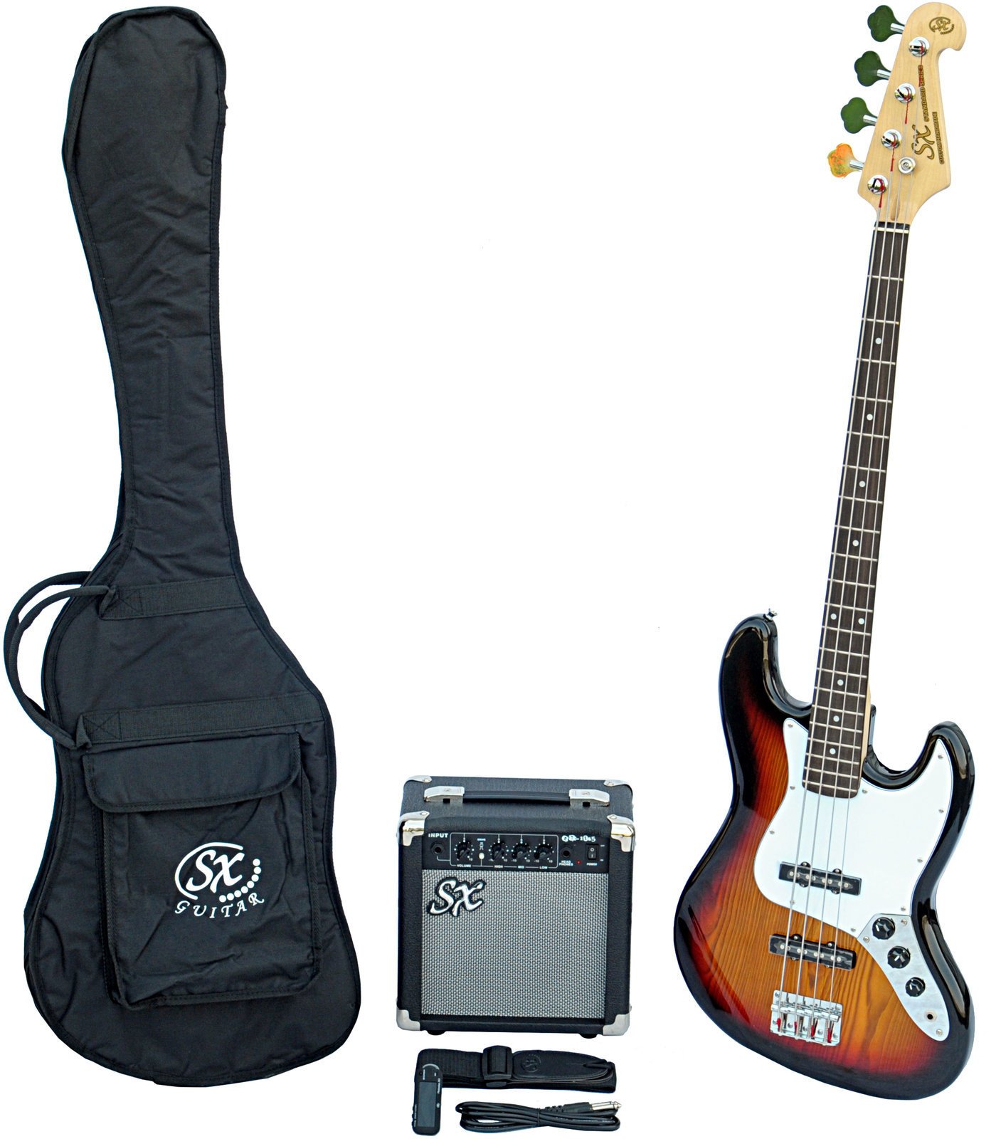 4-strängad basgitarr SX SB1 Bass Guitar Kit Solbränd