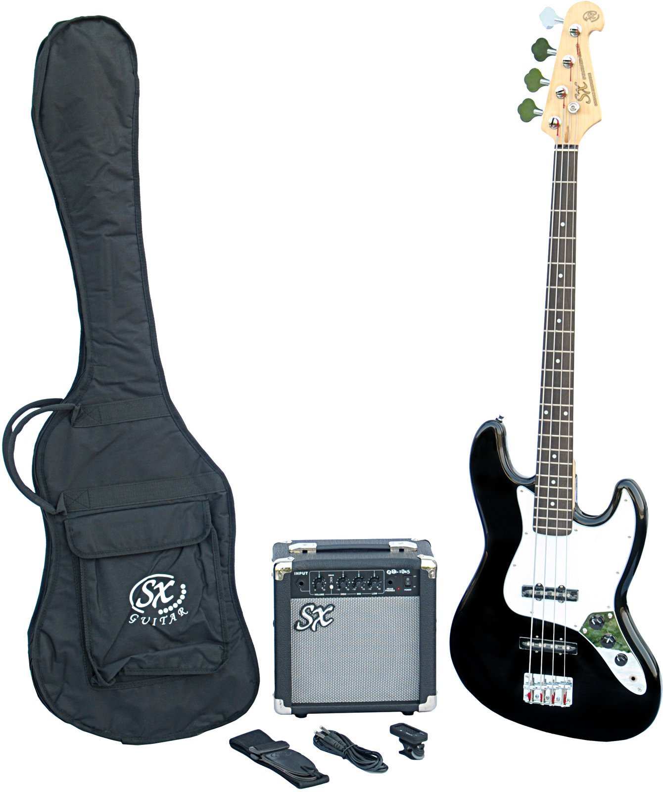 Elektrische basgitaar SX SB1 Bass Guitar Kit Zwart