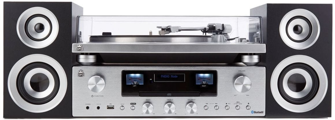 Gramofon kit GPO Retro PR 100-200 Bundle Silver