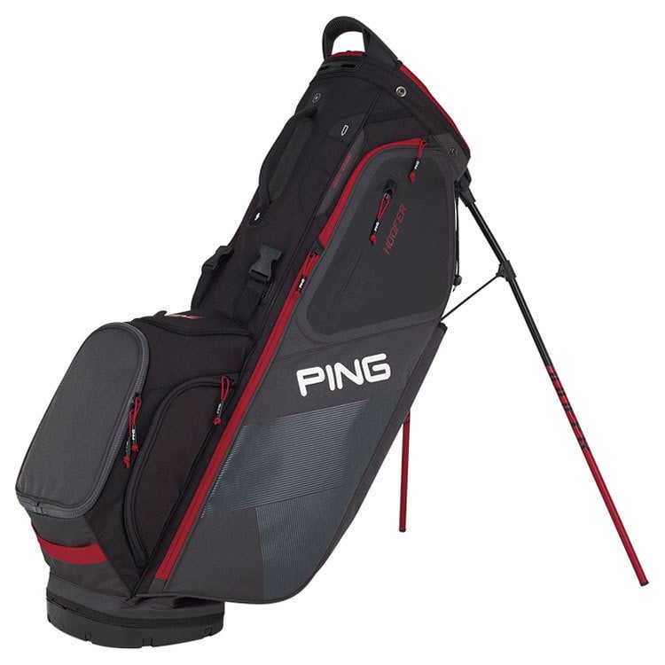 Golftaske Ping Hoofer Graphite/Black/Red Stand Bag