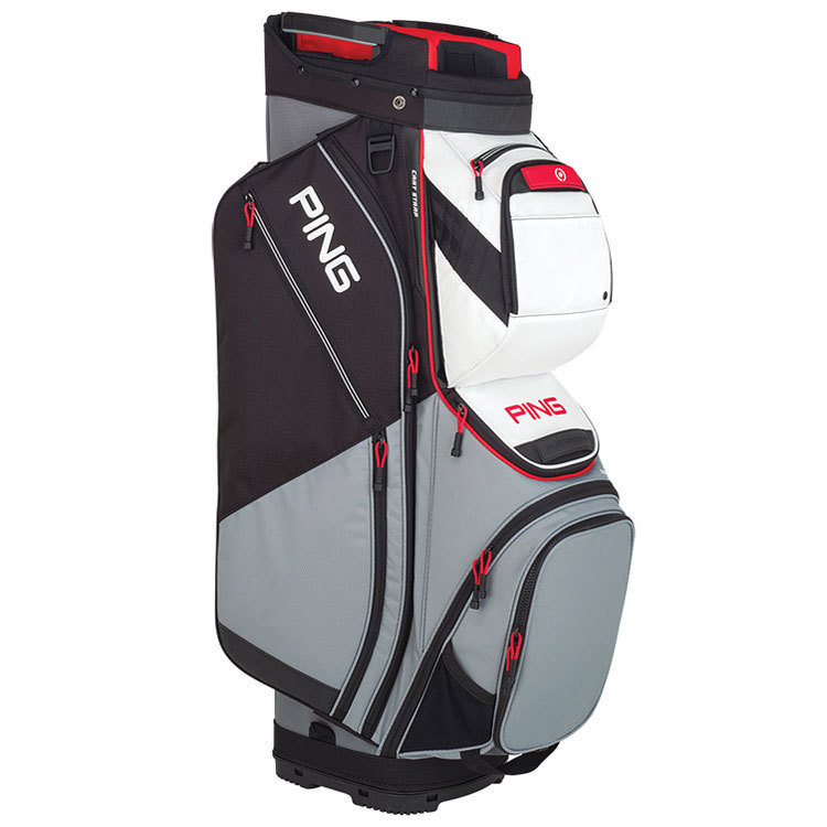 Golfbag Ping Pioneer Silver/White/Scarlet Cart Bag