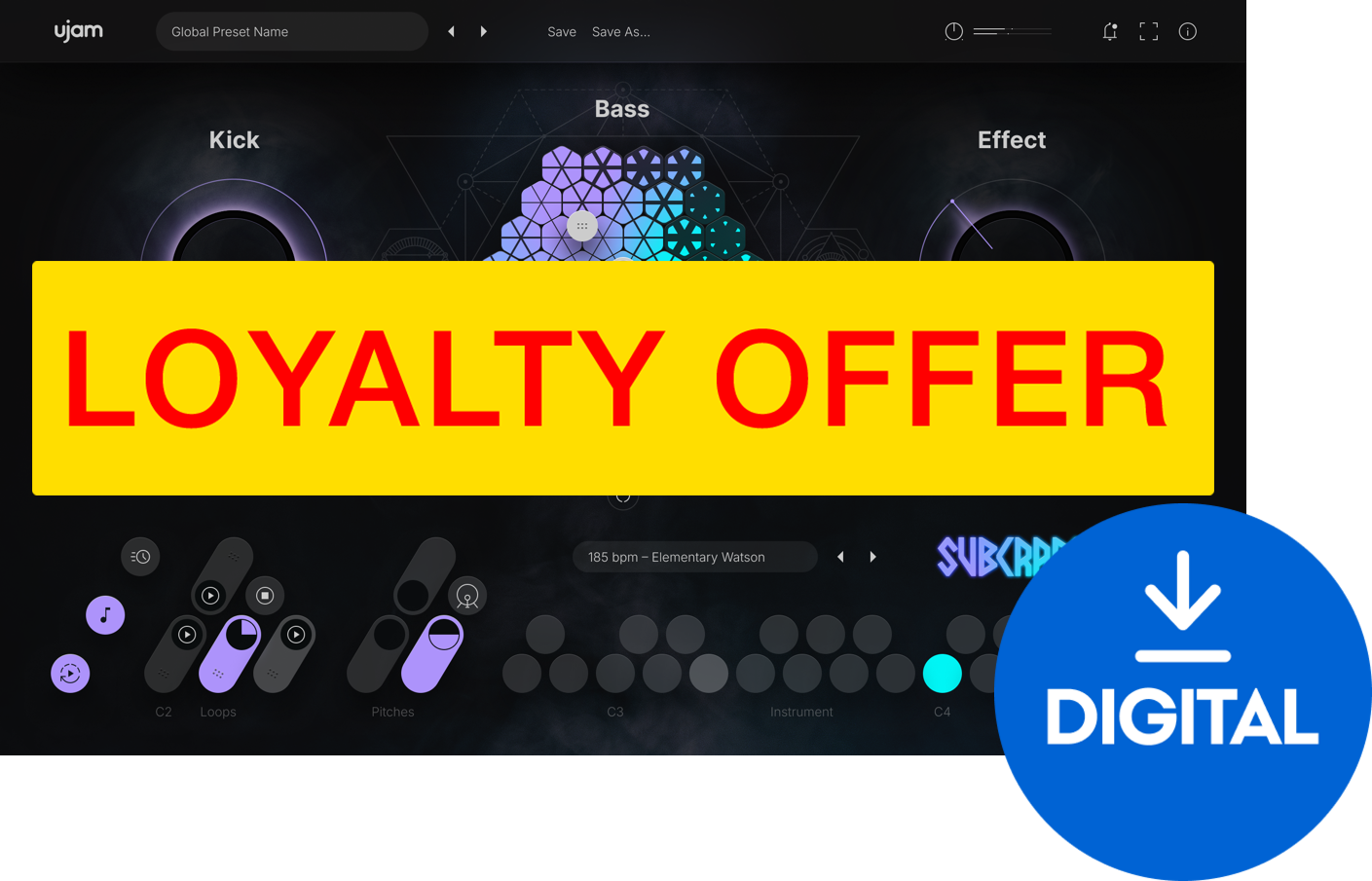 Studio software plug-in effect UJAM SUBCRAFT Loyalty Offer (Digitaal product)