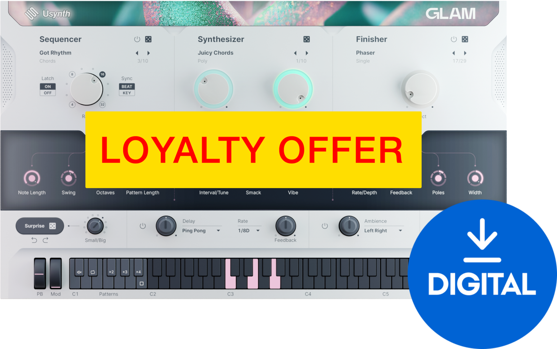 Studio software plug-in effect UJAM GLAM Loyalty Offer (Digitaal product)