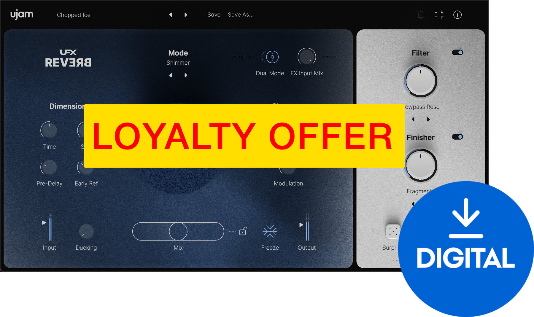 Studio software plug-in effect UJAM UFX REVERB 2 Loyalty Offer (Digitaal product)