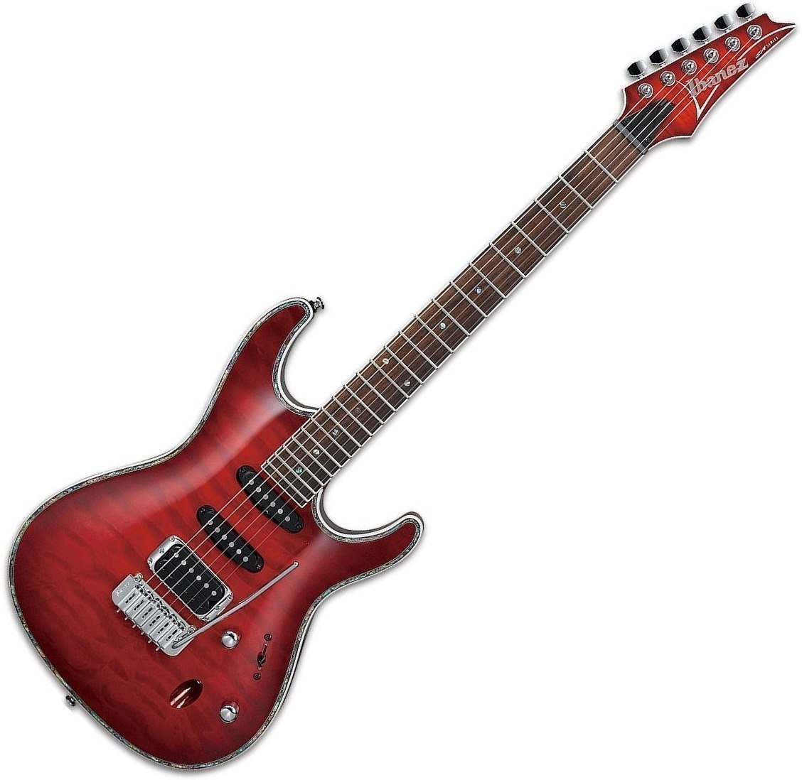 Guitare électrique Ibanez SA 360QM Transparent Red Burst