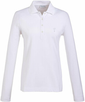 Camiseta polo Golfino Brushed Sun Protection Longsleeve Womens Polo Optic white 42 - 1