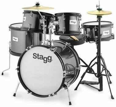 Junior Drum Set Stagg Tim Jr 5/16B Junior Drum Set Black Black - 1