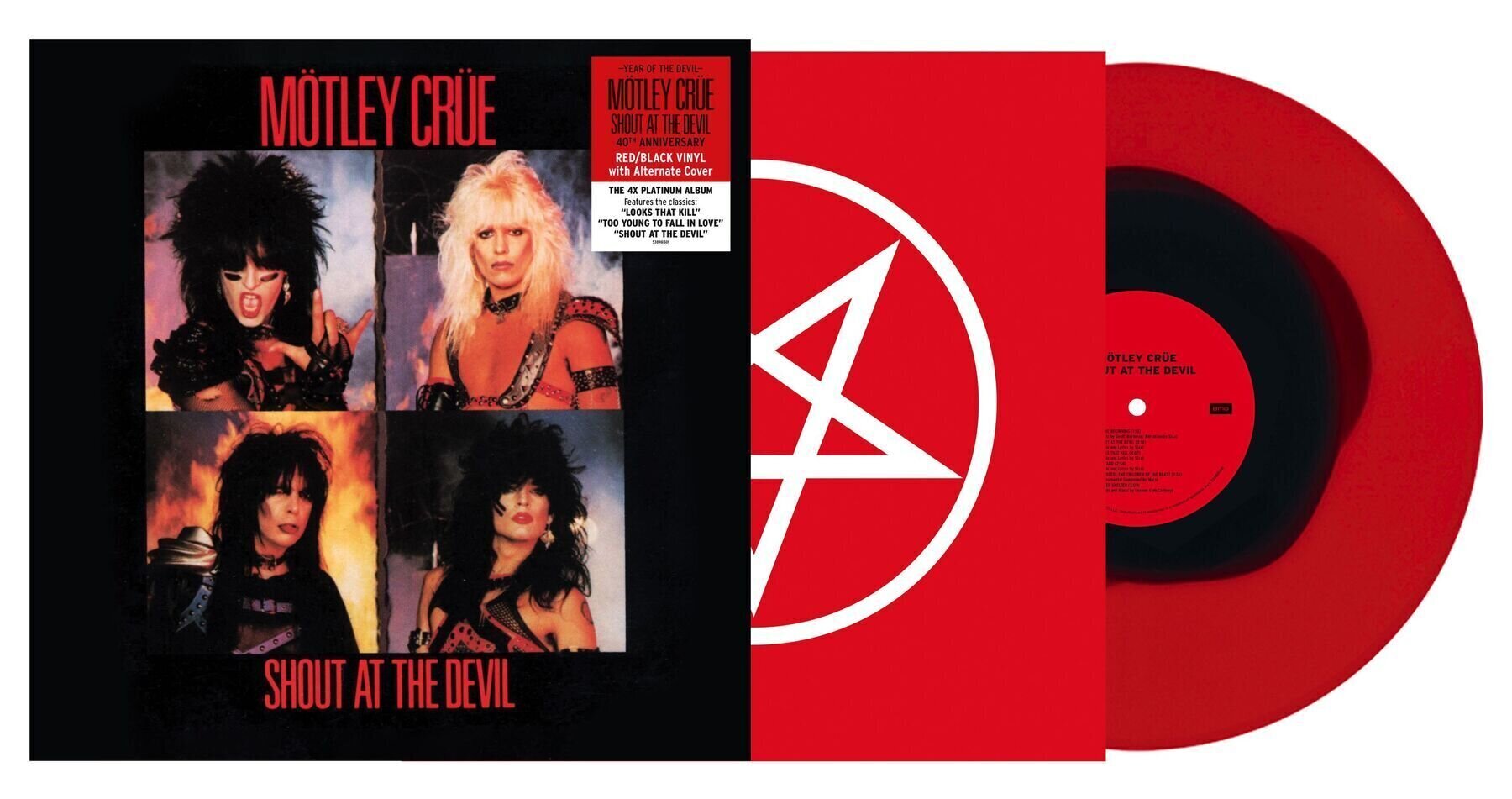 Vinylskiva Mötley Crüe - Shout At The Devil (40th Anniversary/Limited Edition) (Black In Red Coloured) (LP)