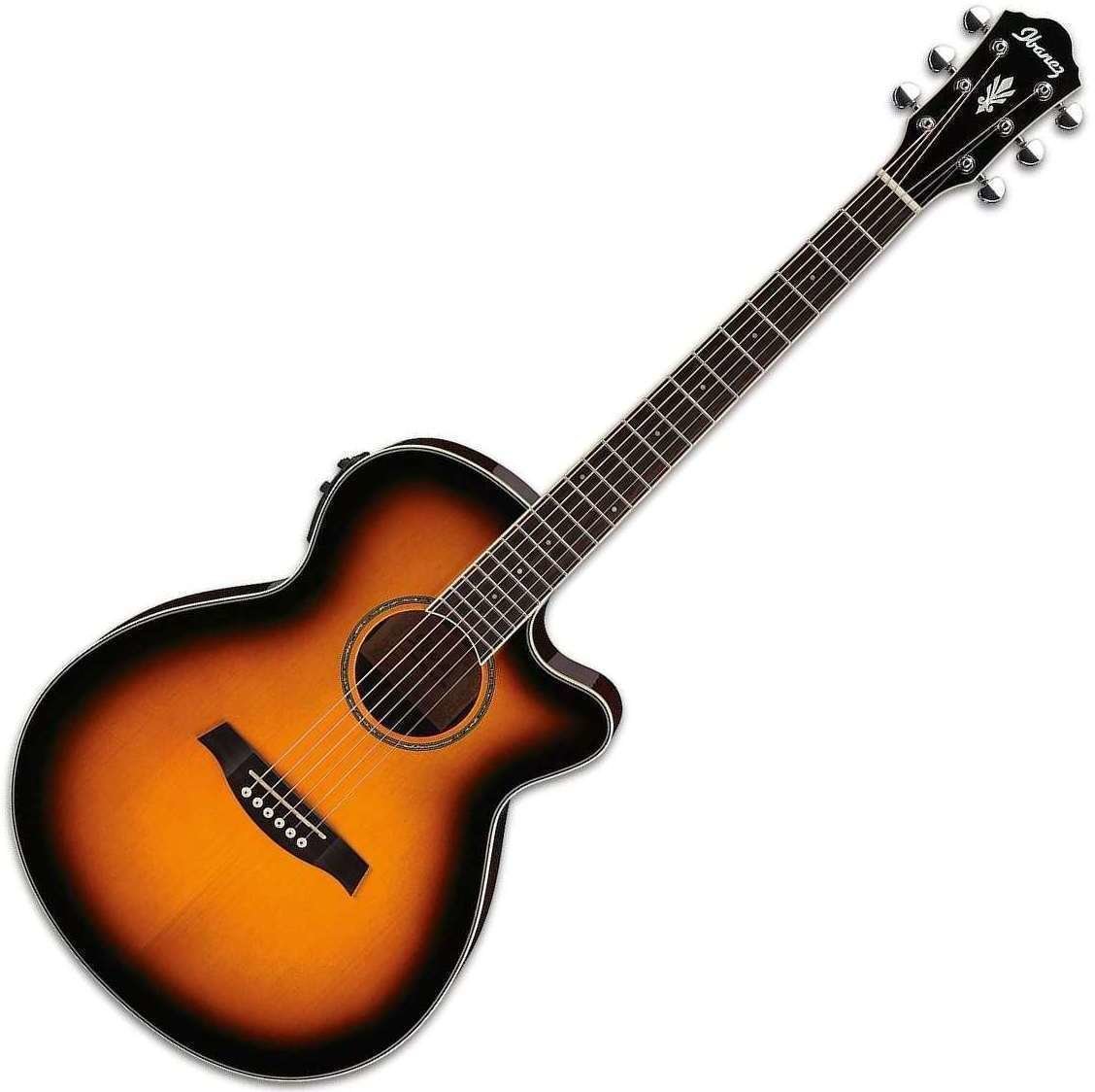 Jumbo elektro-akoestische gitaar Ibanez AEG 10II Vintage Sunburst