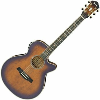 Jumbo elektro-akoestische gitaar Ibanez AEG 40II Open Pore Antique Brown Sunburst - 1