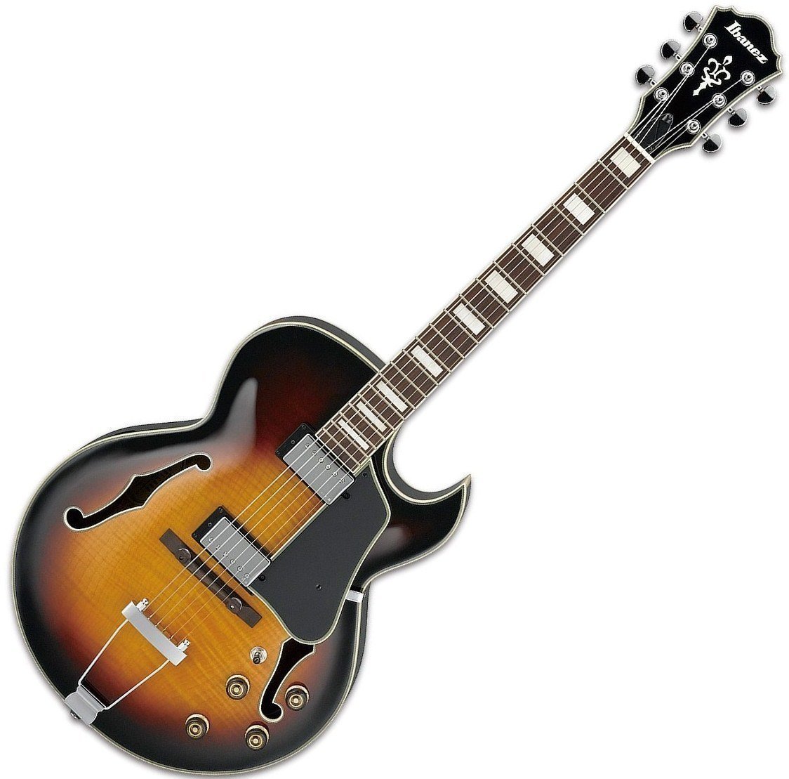 Halvakustisk gitarr Ibanez AKJ 95 Vintage Yellow Sunburst
