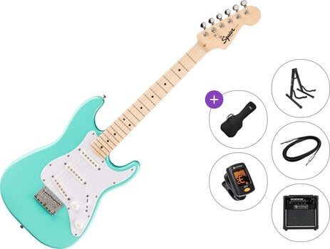 Elektriska gitarrer Fender Squier Mini Stratocaster MN Premium SET Sea Foam Green Elektriska gitarrer - 1