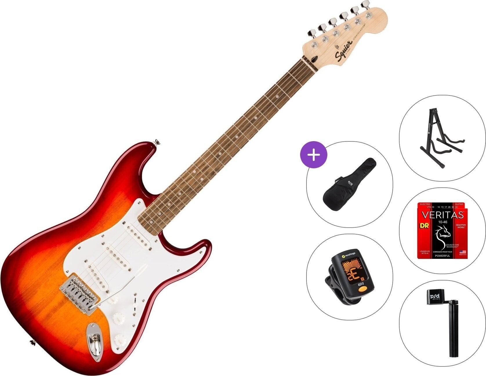 Gitara elektryczna Fender Squier Sonic Stratocaster LRL Standard SET Sienna Sunburst Gitara elektryczna