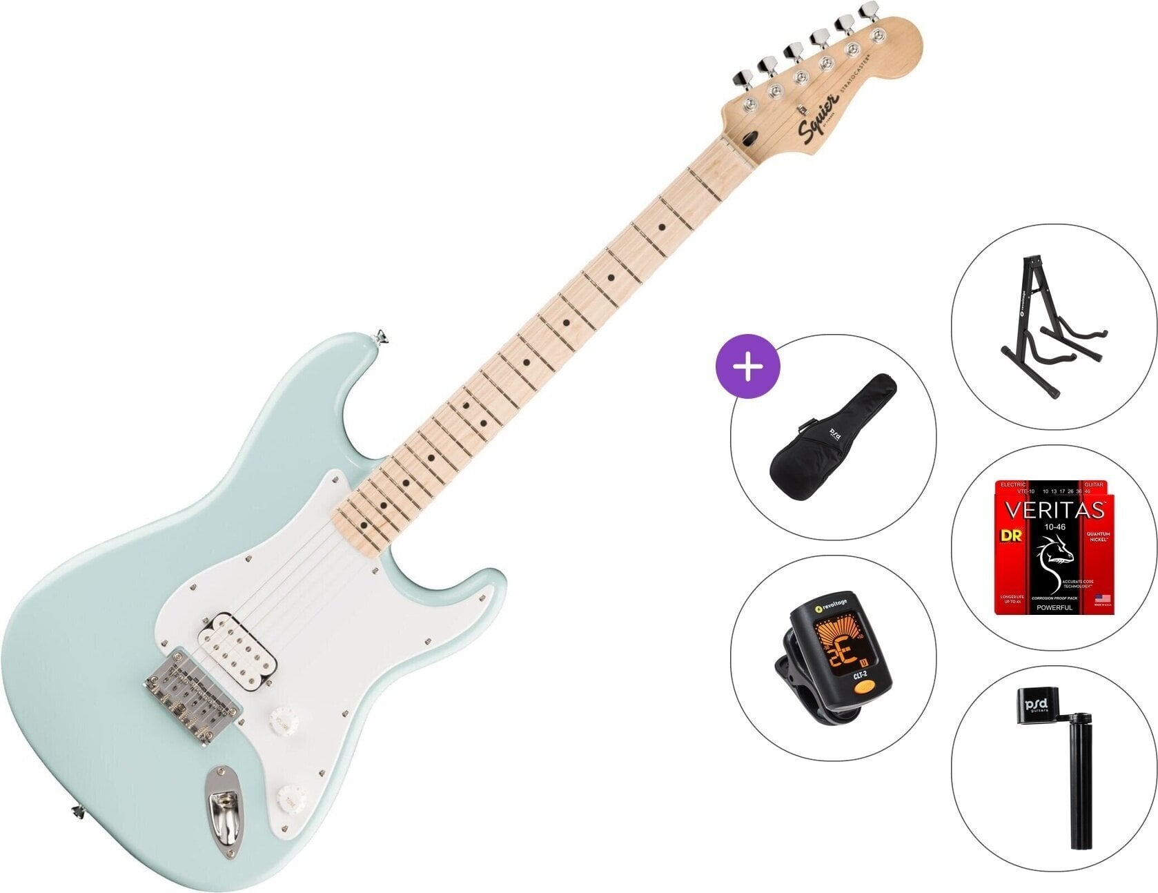Elektrikitarr Fender Squier Sonic Stratocaster HT H MN Standard SET Sonic Blue Elektrikitarr