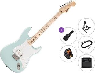 Elektrikitarr Fender Squier Sonic Stratocaster HT H MN Premium SET Sonic Blue Elektrikitarr