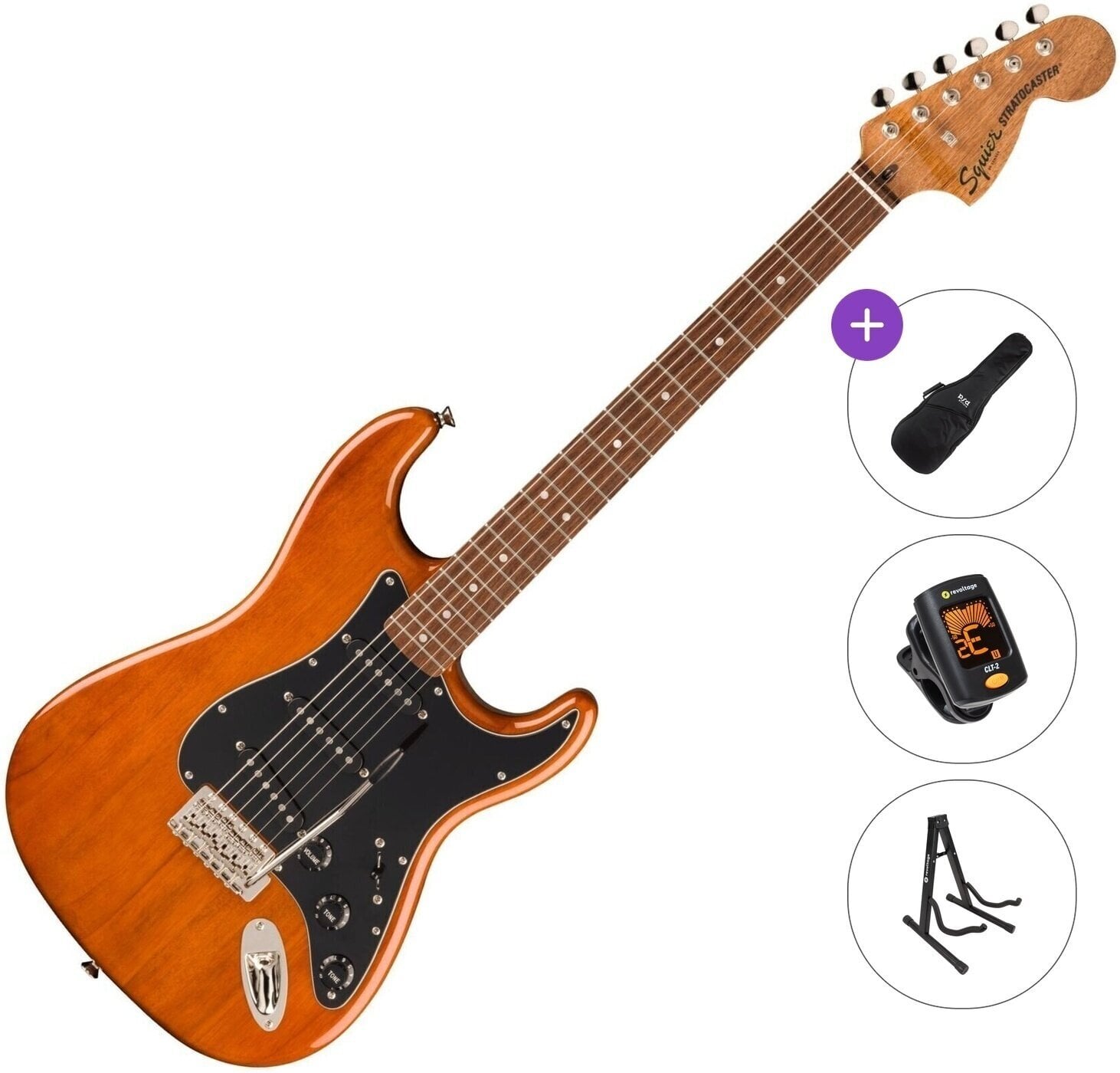Elektrikitarr Fender Squier FSR Classic Vibe 70s Stratocaster LRL Basic SET Mocha Elektrikitarr