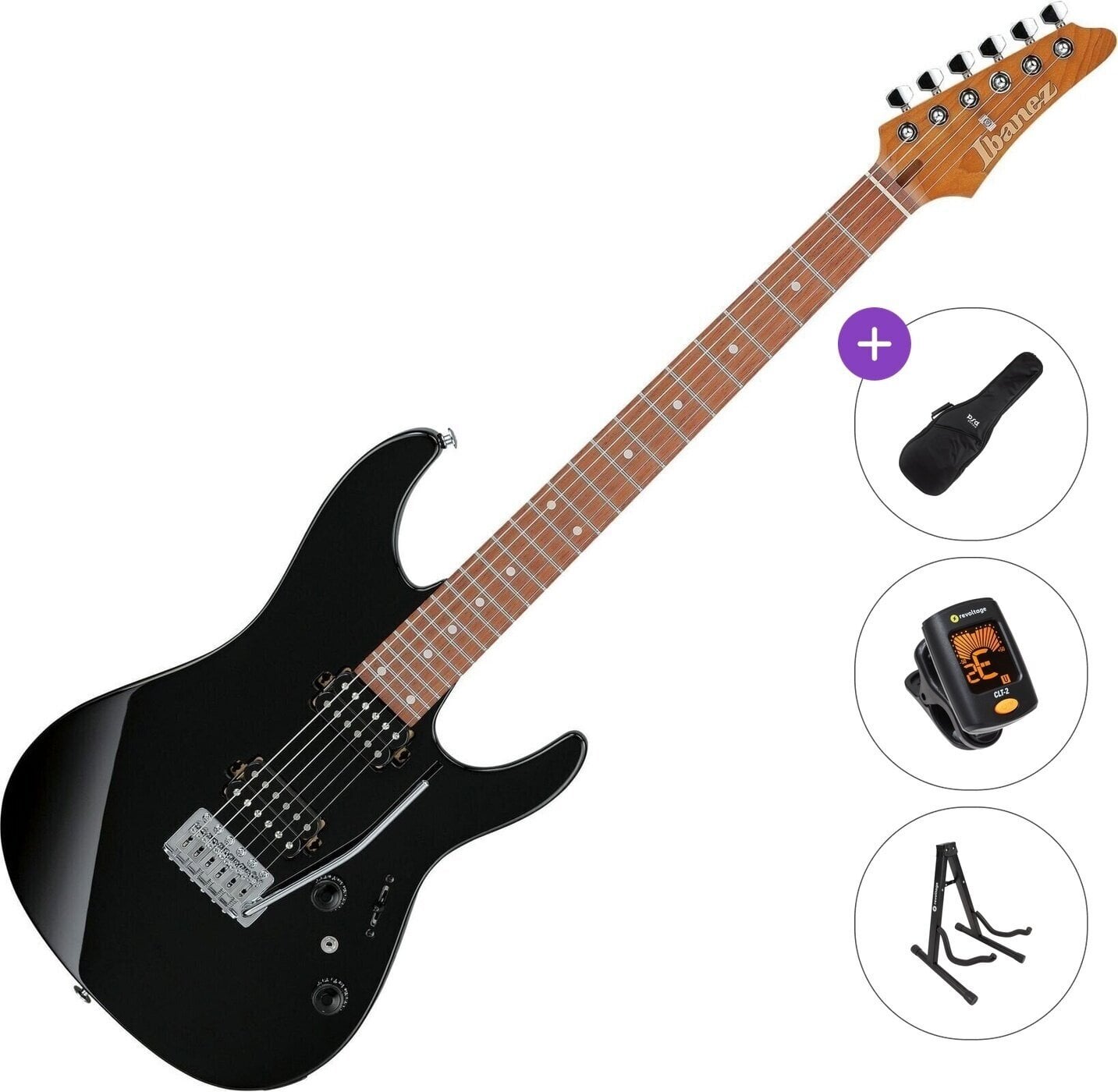 Elektrikitarr Ibanez AZ24S2-BK Basic SET Black Elektrikitarr