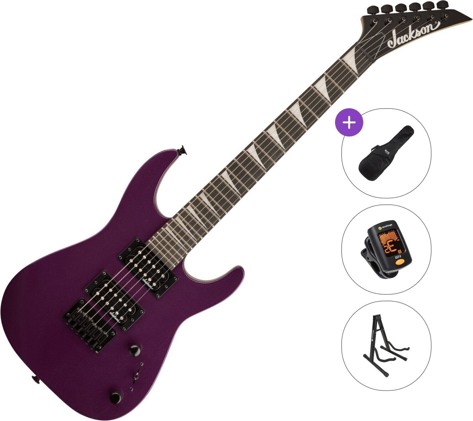 Elektrikitarr Jackson JS Series Dinky Minion JS1X AN Basic SET Pavo Purple Elektrikitarr