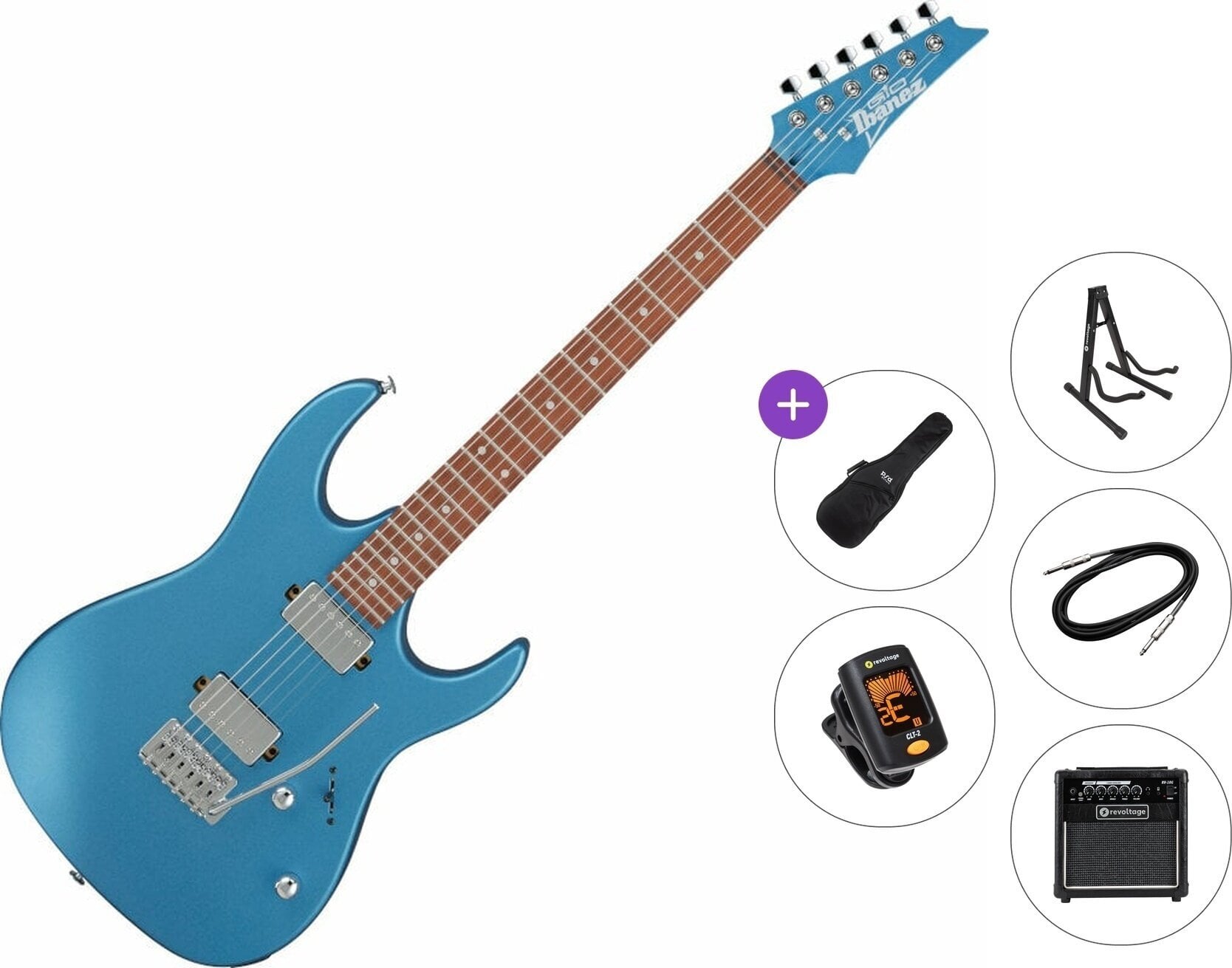 Elektrikitarr Ibanez GRX120SP-MLM Premium SET Metallic Light Blue Elektrikitarr