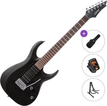Elektrikitarr Cort X100 Basic SET Open Pore Black Elektrikitarr - 1