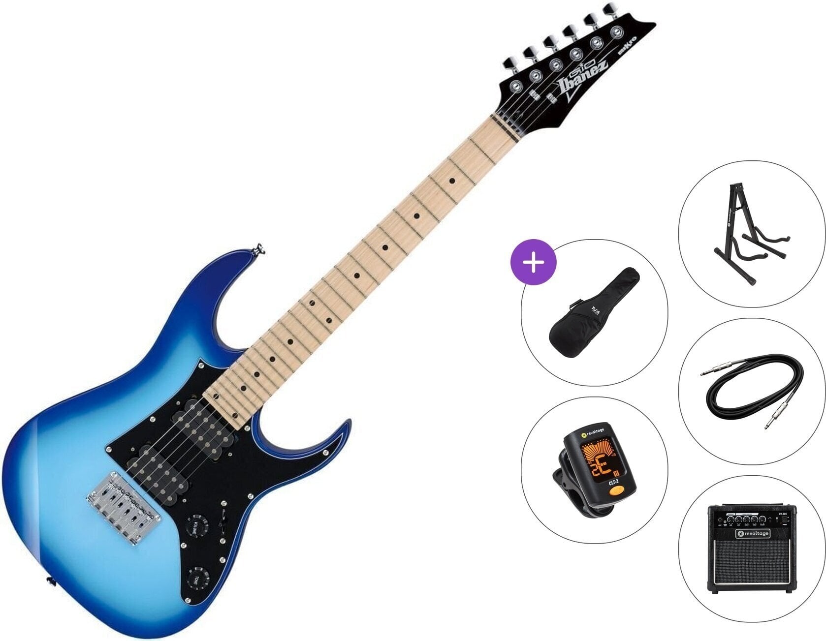 Električna gitara Ibanez GRGM21M-BLT Premium SET Blue Burst Električna gitara