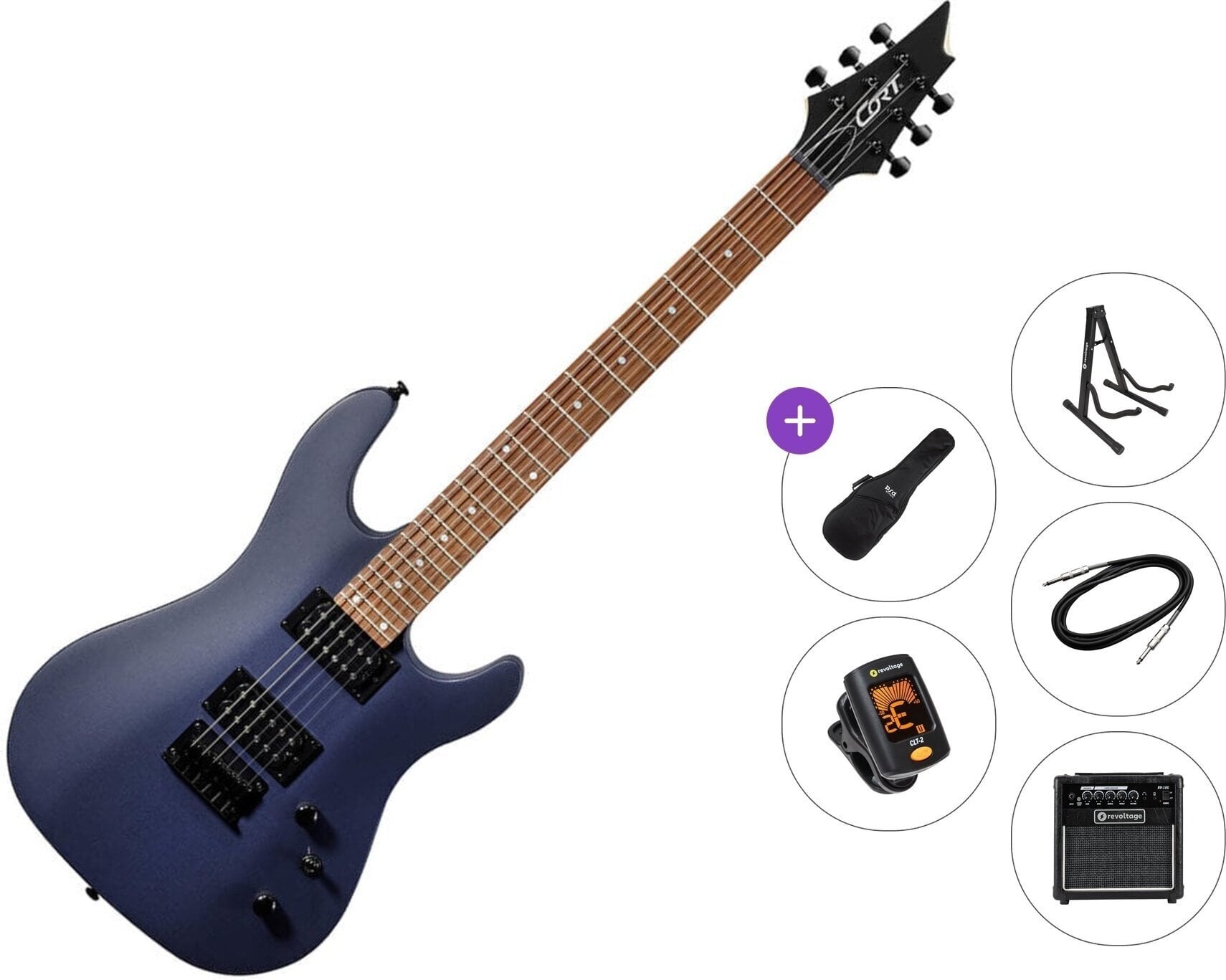 Električna gitara Cort KX100 Premium SET Metallic Ash Električna gitara