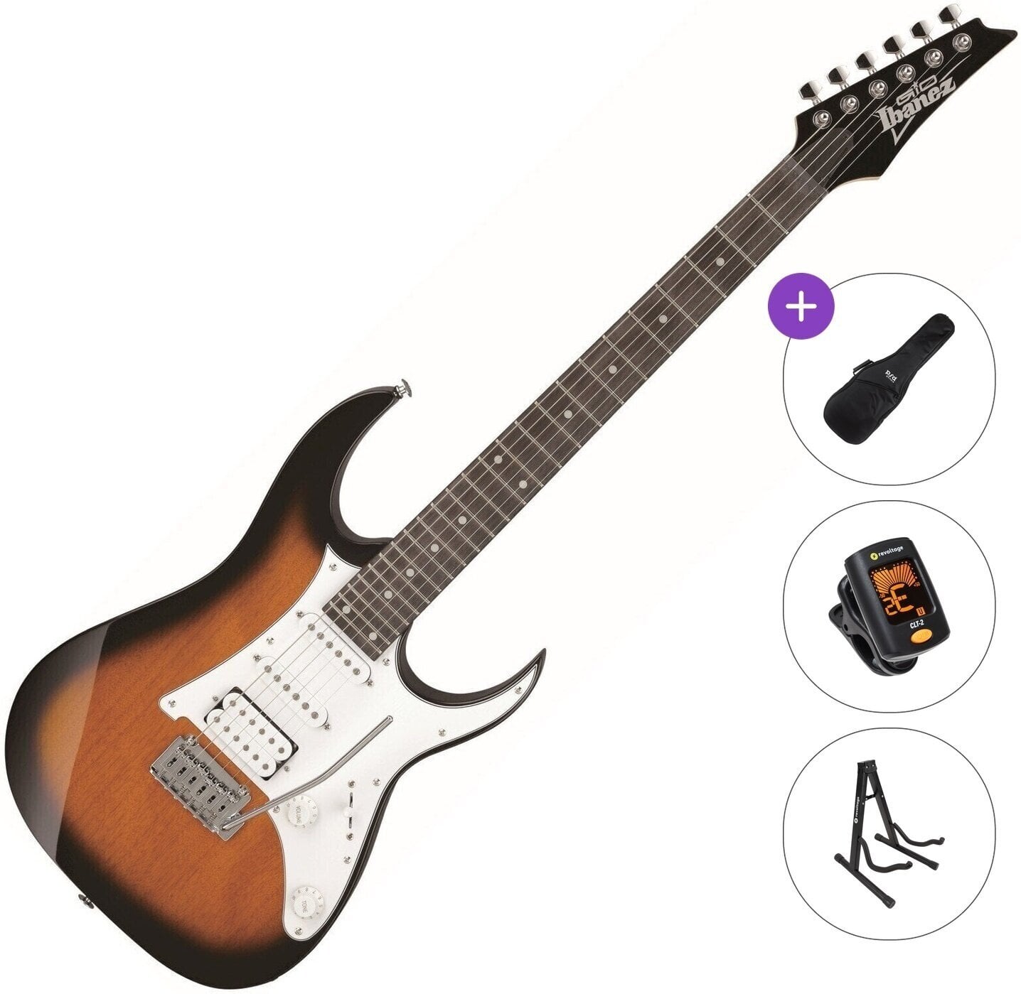Elektromos gitár Ibanez GRG140-SB Basic SET Sunburst Elektromos gitár