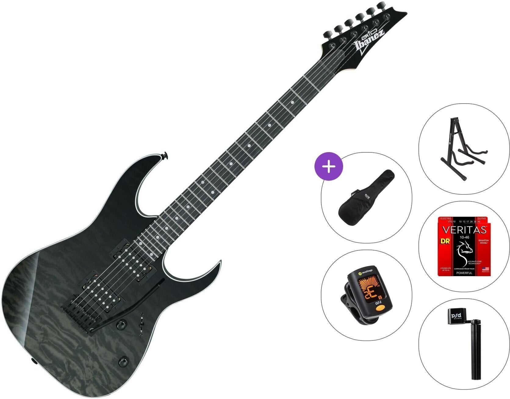 Elektrikitarr Ibanez GRG120QASPBKG Standard SET Black Gradation Elektrikitarr
